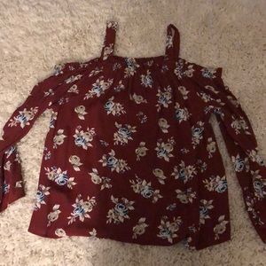 long sleeve off the shoulder top from boutique